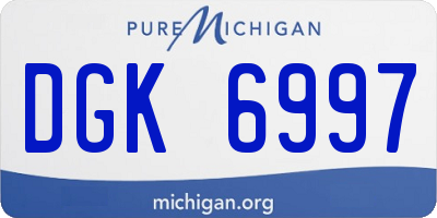 MI license plate DGK6997