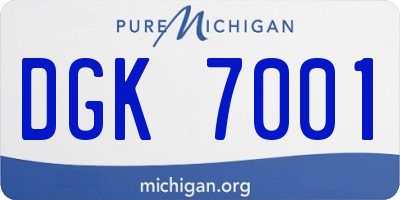 MI license plate DGK7001