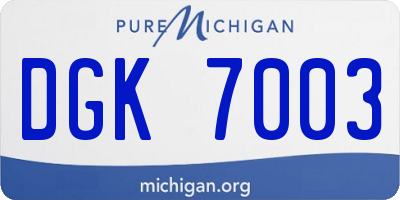MI license plate DGK7003