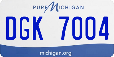 MI license plate DGK7004