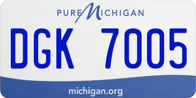 MI license plate DGK7005