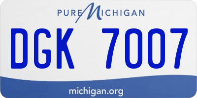 MI license plate DGK7007