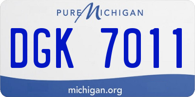 MI license plate DGK7011