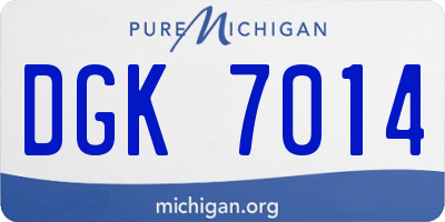 MI license plate DGK7014