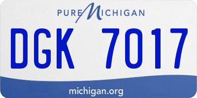 MI license plate DGK7017