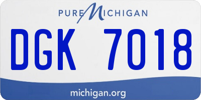 MI license plate DGK7018