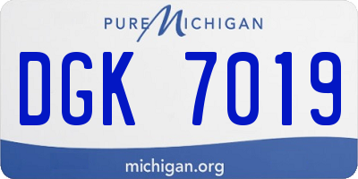 MI license plate DGK7019