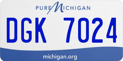 MI license plate DGK7024