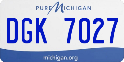 MI license plate DGK7027