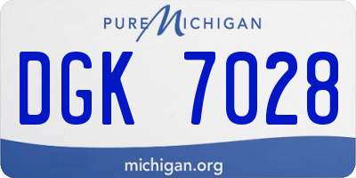 MI license plate DGK7028