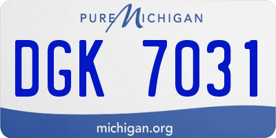 MI license plate DGK7031