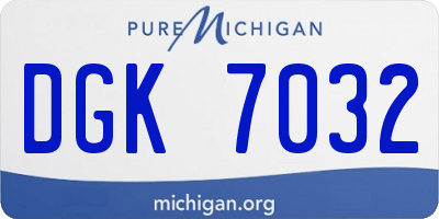 MI license plate DGK7032