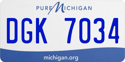 MI license plate DGK7034