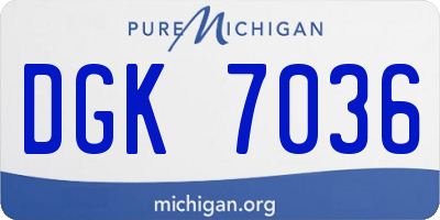 MI license plate DGK7036