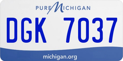 MI license plate DGK7037