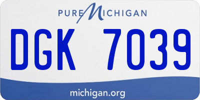 MI license plate DGK7039