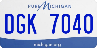 MI license plate DGK7040