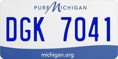 MI license plate DGK7041