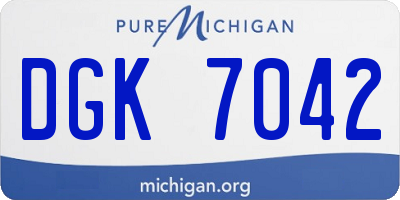 MI license plate DGK7042