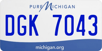 MI license plate DGK7043