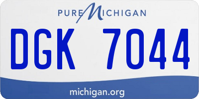 MI license plate DGK7044