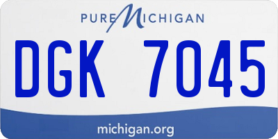 MI license plate DGK7045