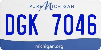 MI license plate DGK7046