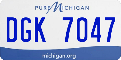 MI license plate DGK7047
