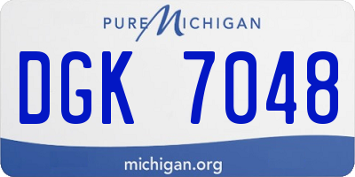 MI license plate DGK7048