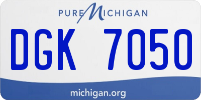 MI license plate DGK7050