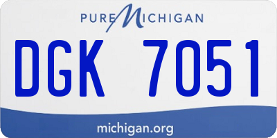 MI license plate DGK7051