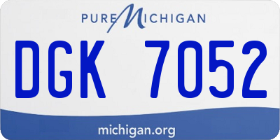 MI license plate DGK7052