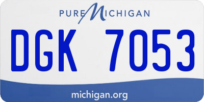 MI license plate DGK7053
