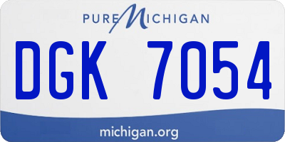MI license plate DGK7054