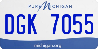 MI license plate DGK7055