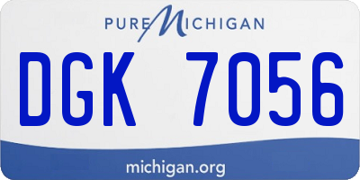 MI license plate DGK7056