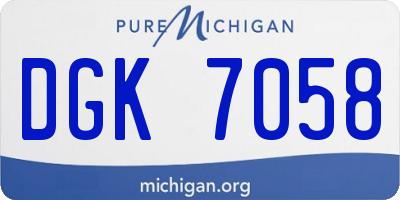 MI license plate DGK7058