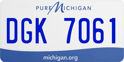 MI license plate DGK7061