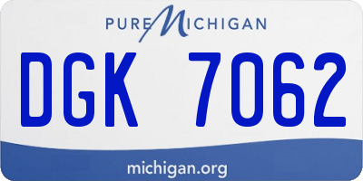 MI license plate DGK7062