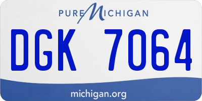 MI license plate DGK7064