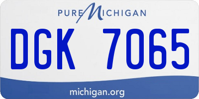 MI license plate DGK7065