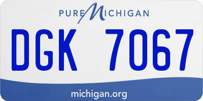 MI license plate DGK7067
