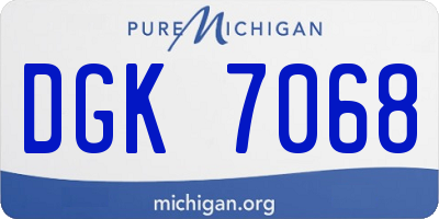 MI license plate DGK7068