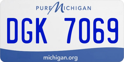 MI license plate DGK7069