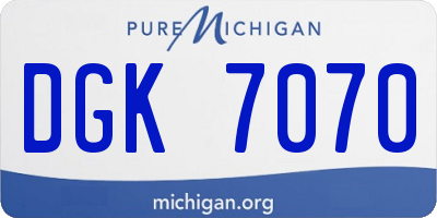 MI license plate DGK7070