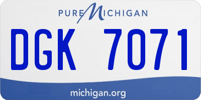 MI license plate DGK7071