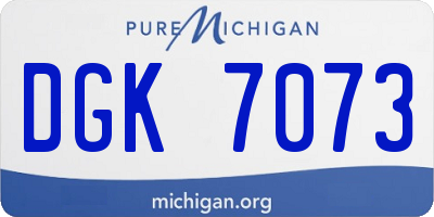 MI license plate DGK7073