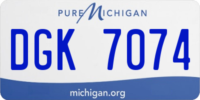 MI license plate DGK7074