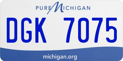MI license plate DGK7075