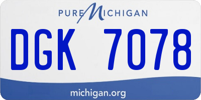 MI license plate DGK7078